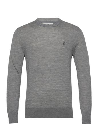 Mode Merino Crew Neulepaita Pyöreä Kaula-aukko Harmaa AllSaints