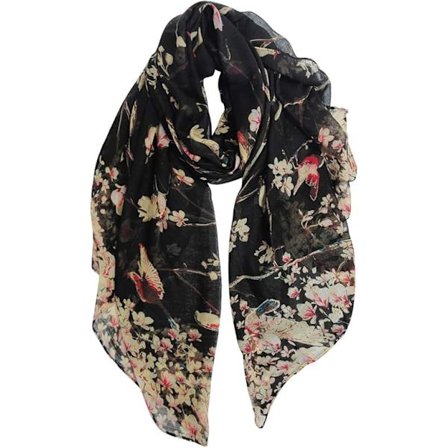 Lette blomstrede fugletrykte bomuldssjaler til kvinder