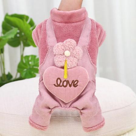 Kjæledyrsklær Høst Vinter Teddy Små og mellomstore Hunder Tykk Varm firbeint Pink m