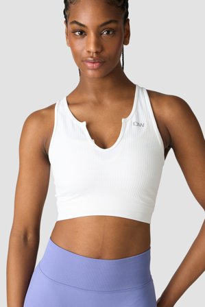 ICANIWILL - Ribbed Define Seamless Tank Top White- Training tank tops - Damen - ICIW