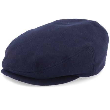 Stetson - Azul earflap Gorra - Kent Wool/Cashmere Ear Flap Navy Flat Cap @ Hatstore