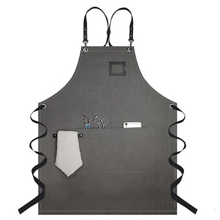 Vedenkestävä pellavainen kokkiessu taskuilla - Puutyöläiselle