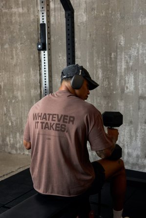 Grit Stonewashed T-Shirt Print Auburn Brown