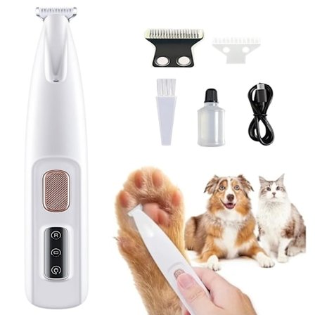 Saffory Hundetrimmer, Saffory Potetrimmer, Præcisionstrimmer til Kæledyr, Hårtrimmer til Hunde Katte, Genopladelig Hundetrimmer til Grooming