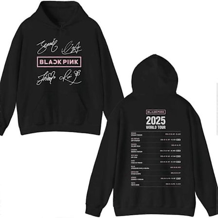 BLACKPINK 2025 Verdensturné signeret hættetrøje, fan support - Perfekt multicolor
