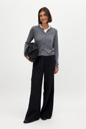 NA-KD Pantalon structuré à taille élastique et fluide - Ensembles d'été - Noir - EU 34