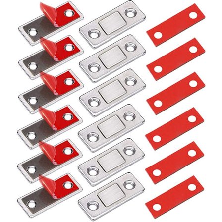 Magnetisk Dörrlås Magnet Skåpsdörr 6 Stycken Mycket Tunn Magnetisk Fångst Att Fästa På Magnet Lim Möbelstängning Kraftfull Magnet