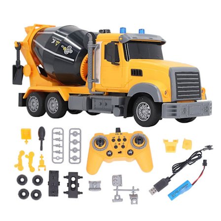 RC Betongbil 11 Kanal 2.4Ghz Radio Konstruksjonskjøretøy Leker med Lys og Lyd for Gutter Barn