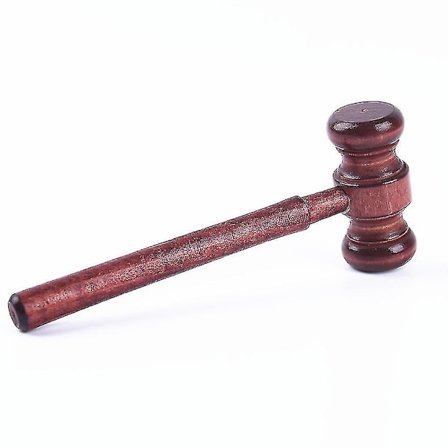 2 stk håndlaget hammer i tre, klubbe, lydkloss, advokat, dommer, auksjonstilbehør