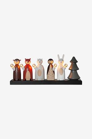 Jotex - Sähkökynttelikkö Forest Friends 19 cm Monivärinen - Osta Sähkökyntteliköt Jotex
