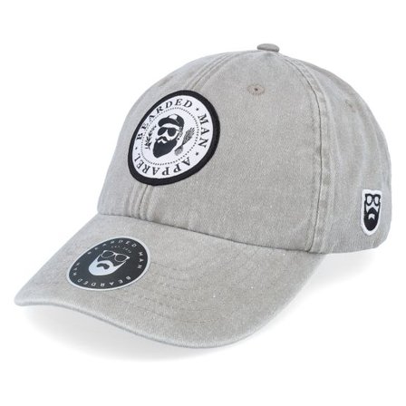 Bearded Man - Grå unconstructed Keps - The President Of Beards Patch Grey Dad Cap @ Hatstore