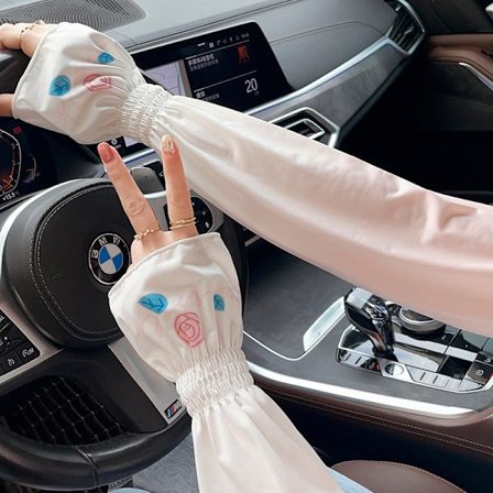 Solskyddsärmar av issilke, sommar, gradient, cykling, anti-UV, lösa, elastiska solskyddsärmar, tunna, dam