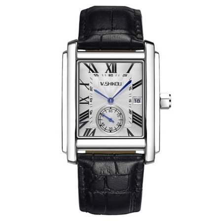 Fyrkantig klocka, vintageklocka, romerska siffror An