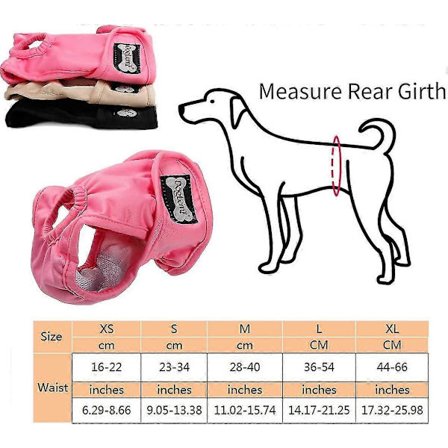 Tiktros Trosor för tikar - Tvättbara Återanvändbara Bekväma Absorberande Sanitära Skydd Fysiologiska Trosor För Små Mellanstora Stora Hundar, 3 