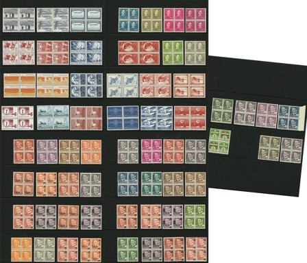 Danmark - 100 løse albumblade med 4-blokke