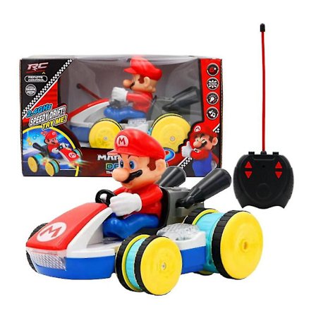 Super Mario Bros Kart fjärrkontroll elektrisk billeksak för barn, Mario Luigi Led Light-up musik Kart bil leksaker