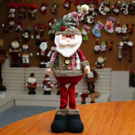 Stående jultomte plyschdocka Juldekorationer Julgransdekoration Fylld leksaksdekoration Semesterfest Flik