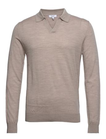 Milburn Polos Long-sleeved Beige Reiss