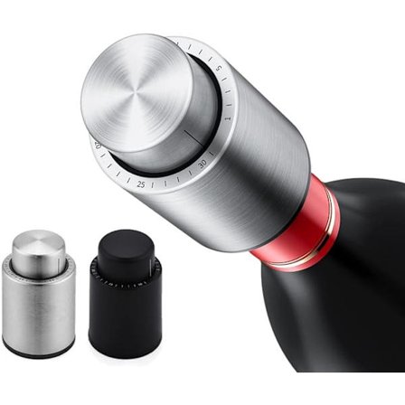 Rustfrit push-type vakuum vinstop med tidsskala vinbot