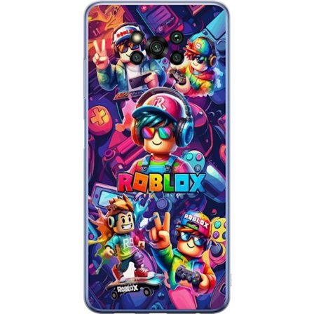 Kompatibel Mobilcover til Xiaomi Xiaomi Poco X3 Pro Farverig Roblox gaming gruppe med hovedtelefoner, controllere og neonfarver perfekt til børn og g