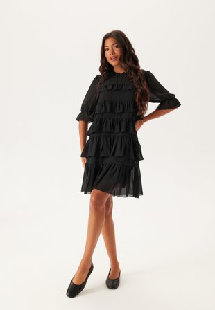 BUBBLEROOM-Frill Short Dress-S
