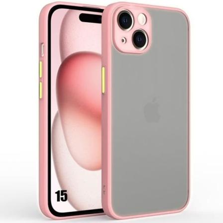 Skal till iPhone 15, Ultra Thin Protection Silikon PC Matt Stötsäker - Rosa Rosa