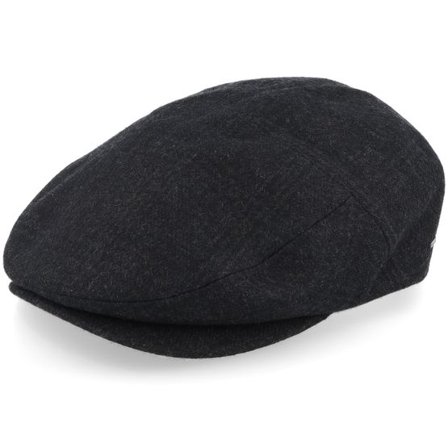 Bailey - Svart flatcap Keps - Ormond Black Plaid Snap Cap @ Hatstore