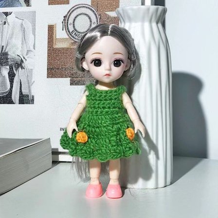 17cm handgjord ull virkad dockkläder DIY klä upp docka