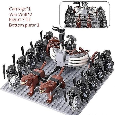 Moc Keskiaikaiset Lotr Hahmot Orkki Sotilaat Ryöväri Vargr Susi Elefantti Ratsuväki Ritarit Rakennuspalikat Tiilet Lelut Lapsille Lahjaksi