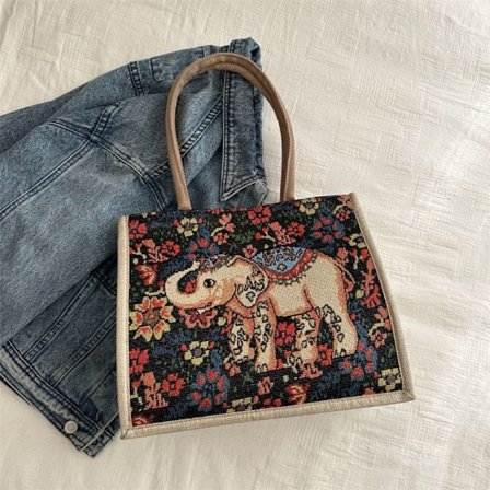 Tecknad tygväska Broderad axelväska 1 1