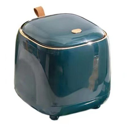 Mørkegrøn Dobbeltlags Skrivebordsaffaldsspand med Låg Stor Åbning til Stue