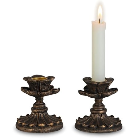 Vintage Lysestage til Lys: 2 Vintage Resin Lysestager til Kaminhylde Bord, Sort Lysestage Vintage Boligindretning