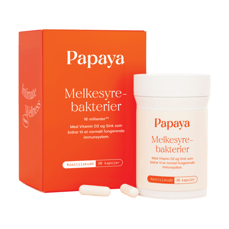 Papaya Melkesyrebakterier kapsler, 30 stk.