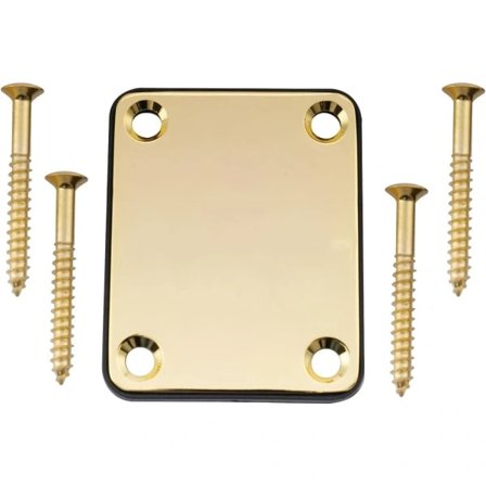 Metallhalsplatta för Fender Stratocaster Telecaster elgitarr eller bas, guld