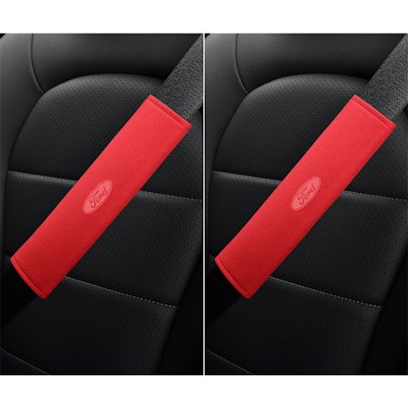 Til Ford sikkerhedssele skulderbeskyttere Focus Explorer Mondeo ruskind sikkerhedsselebeskyttere (par, rød)