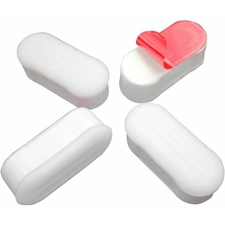 Sats med 4 bidétoalettsits stötfångare med starkt lim Vita toalettsits stötfångare med starkt lim (4 st) Toalettstång stötfångare per styck (4-pack)