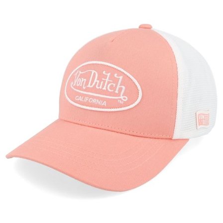 Von Dutch - Rosa trucker Keps - Oval Patch White/Pink Trucker @ Hatstore