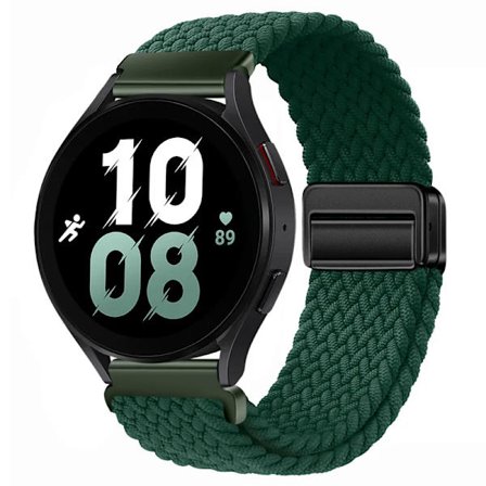 20mm 22mm Flätat Nylonarmband kompatibelt med Samsung Galaxy Watch 6 5 4 Magnetiskt Armbandsbälte Huawei Watch 4 Pro/GT3 Pro Amazfit GTR4 Band