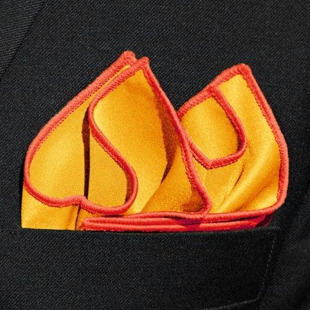 Pañuelo de bolsillo básico amarillo canario para hombres - Pañuelos de bolsillo de color liso