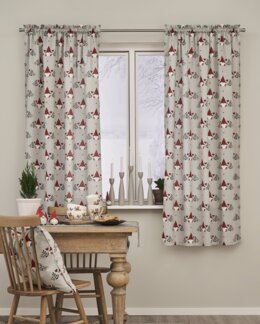 Julgardin God jul med tryckt motiv 2-pack Grå - 115x170 cm - Jul - Linea