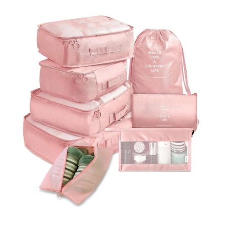 8 Pcs Travel Organizer Storage Bags Clothes Shoe Tidy Pouch Waterproof Portable Luggage Suitcase Packing Case