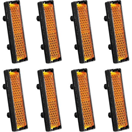 8 st Cykelpedalreflexer, Orange Natt Säkerhetsvarning Pedal Reflexark plast