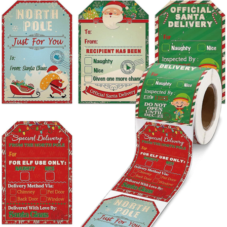 200 klistermærker/rulle klistermærker Juledag Dekorativ gave Serie DXGHC