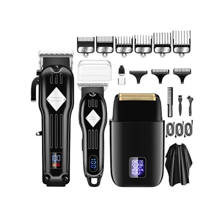 Professionel 3-trins skægtrimmer og hårklippersæt-A