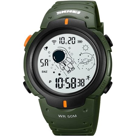 Astronaut Unisex Klocka Dam Herr Digital Multifunktionell Sport Casual Klocka 50m Vattentålig LED-klocka