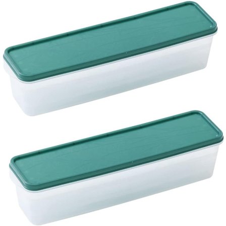 ING 2-pakks nudeloppbevaringsboks, matoppbevaringsboks, spaghettinudelbeholder, robuste stablebare oppbevaringsbokser, for pasta, spaghetti, korn (