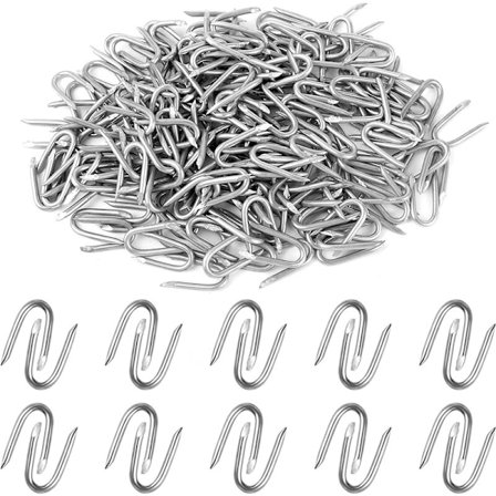 Spiker 200 U-formede gjerdespiker Dobbelt spissede jern U-spiker for fiksering