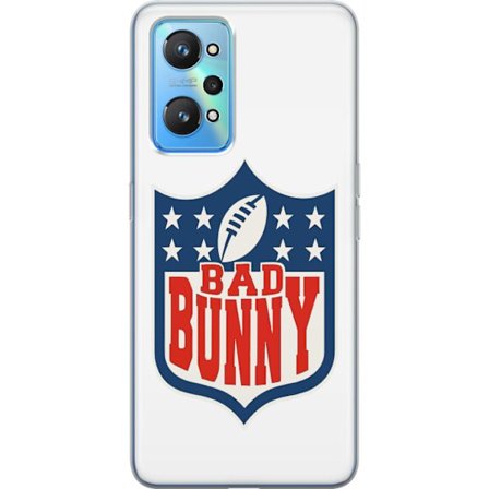 Kompatibelt Mobildeksel til Realme GT Neo2 Bad Bunny rød grafisk plakat med portrett og typografi i latinamerikansk popdesign