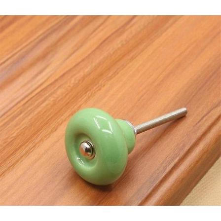 32 mm färgglada keramiska runda skåpsknoppar Green