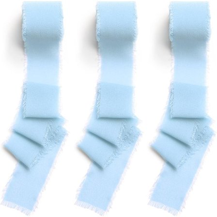 Ljusblå 3 volymer 3,8 cm x 7 m presentband för bröllop, fest